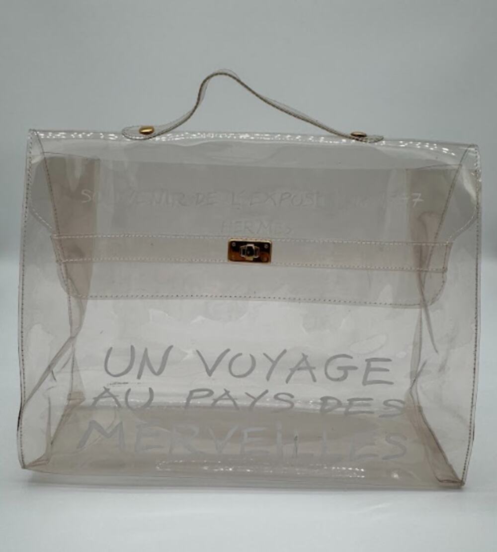 Hermès 1997 Souvenir de l’Exposition Clear Vinyl Kelly 40 Bag